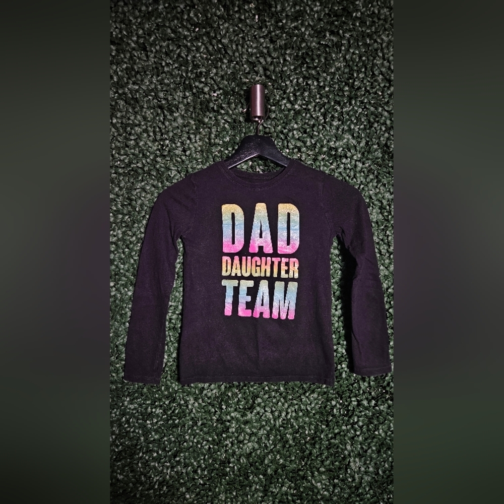 Kids 'Dad Daughter Team' Black Long Sleeve Shirt